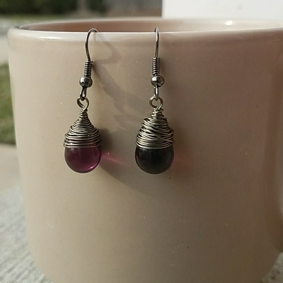 Handmade Jewelry - Handmade Wire Wrapped Earrings NWOT